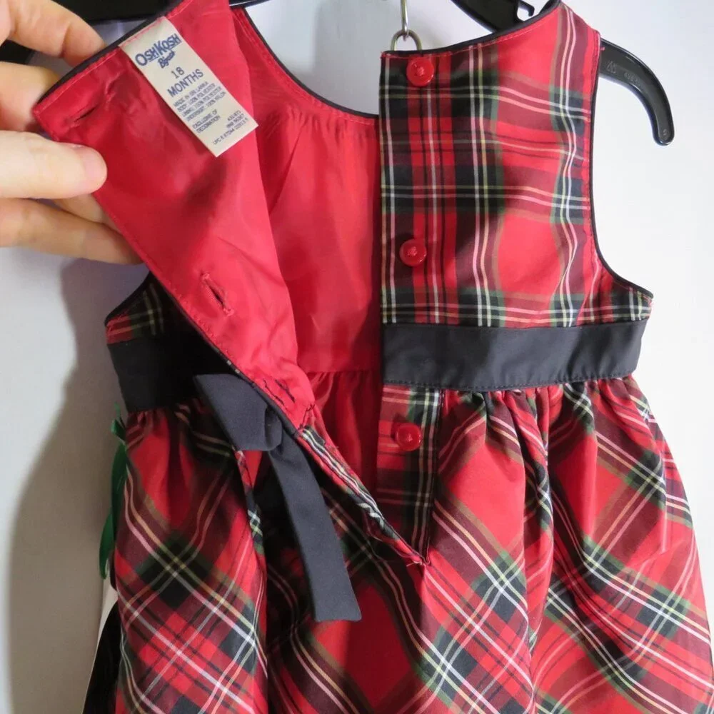 OshKosh B'Gosh Plaid Dress Sleeveless 18mts polyester